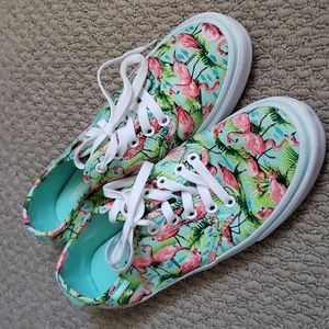 Womens vans size 8 Flamingo pattern